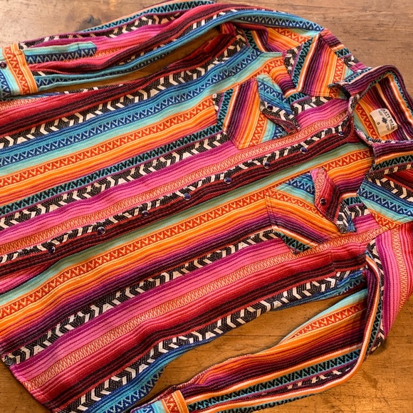 Crazy Train Multicolor Striped Snap Close Western Shirt - Picture 3 of 16